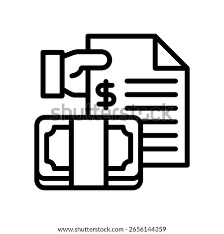 Loan Document Icon Line Vector Illustration