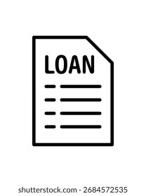 Icono de documento de préstamo que simboliza las finanzas, la banca, el crédito y los Acuerdos, adecuado para negocios, contratos, inversiones, seguros y servicios financieros en uso digital e impreso