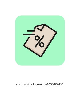 Loan document line icon. Notification, percent, agreement. Loan concept. Can be used for topics like banking, debtor delay, penalty.