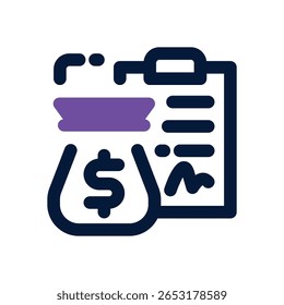 ícone duotônico do empréstimo. Ícone vetorial moderno e elegante para sites, aplicativos móveis, materiais de marketing e design corporativo. Totalmente dimensionável e pronto para uso.