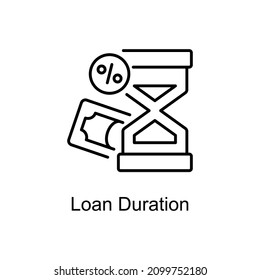 Iconos de línea vectorial de duración del préstamo para sus proyectos digitales o de impresión.