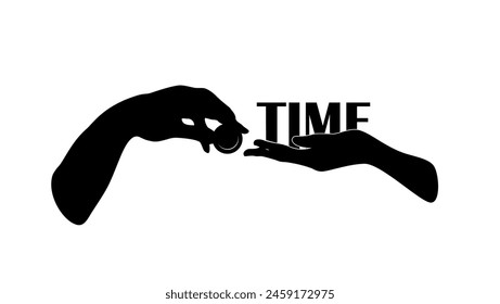 loan emblem, selling a time, black isolated silhouette