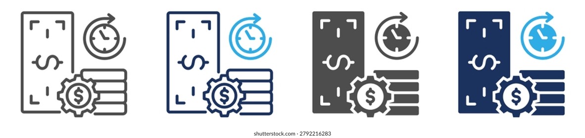 loan extention icon set multiple concept