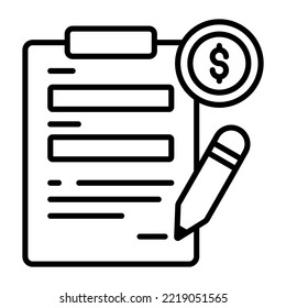 loan form with document file and claim form on it, paper sheet, Premium quality vector illustration concept. line icon symbol.