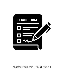 Loan Form Paper Sheet Pen Writing Icon
