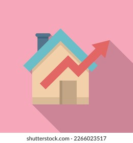 Loan house icon flat vector. Real home. Rent business