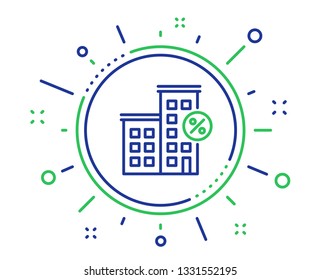 Loan house percent line icon. Discount sign. Credit percentage symbol. Quality design elements. Technology loan house button. Editable stroke. Vector