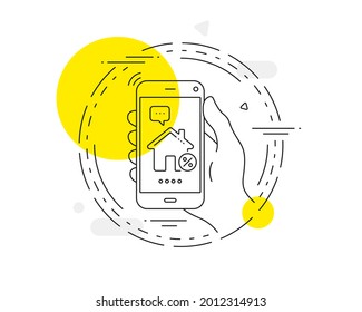 Symbol für Kredithaus-Prozent-Linie. Vektor-Taste für Mobiltelefone. Discount-Schild. Kreditsymbol. Symbol für die Kreditlinie Abstrakter Concept-Button. Vektorgrafik