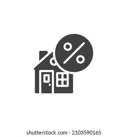 Loan house vector icon. filled flat sign for mobile concept and web design. Real estate property value glyph icon. Symbol, logo illustration. Vector graphics