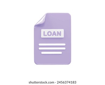 Loan icon 3d rendering bank loan illustration element