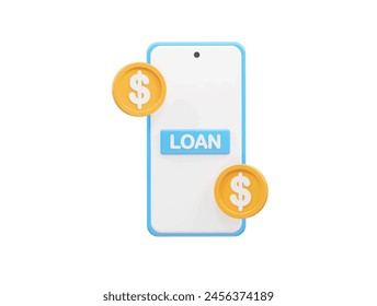 Icono de préstamo elemento de ilustración de préstamo bancario de renderización 3d