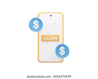 Loan icon 3d rendering bank loan illustration element