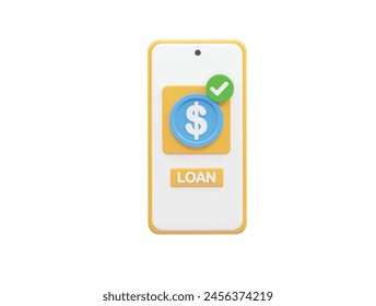 Icono de préstamo elemento de ilustración de préstamo bancario de renderización 3d