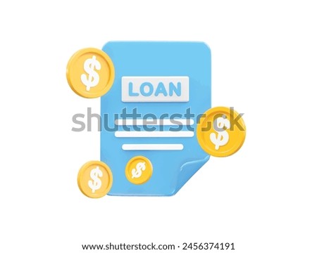 Loan icon 3d rendering bank loan illustration element