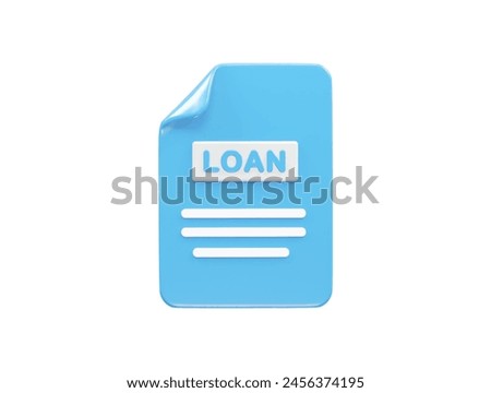 Loan icon 3d rendering bank loan illustration element