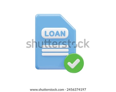 Loan icon 3d rendering bank loan illustration element