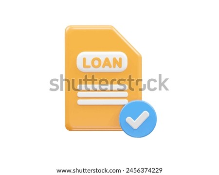 Loan icon 3d rendering bank loan illustration element
