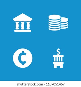 Loan icon. collection of 4 loan filled icons such as coin, bank. editable loan icons for web and mobile.