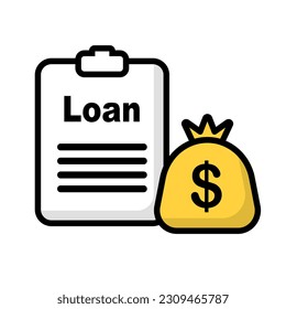 Loan icon. Loan contract and debt. Vector.