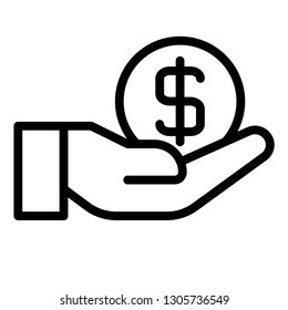 loan icon design with creative modern concept and black and white outline style logo shape for finance, ui, website, ecommerce, banking, web button design vector eps 10