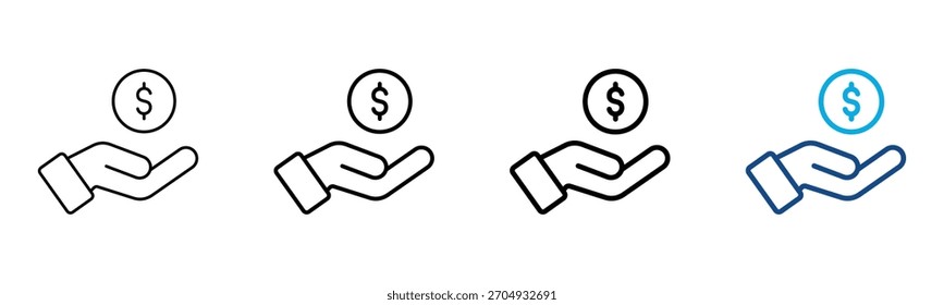 Ícone de empréstimo estilo diferente estrutura de tópicos coleção conjunto ilustração vetor
