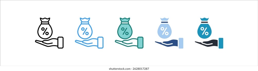 Icono De Préstamo En Diferente Estilo Vector
