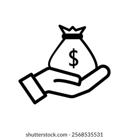 Loan Icon with Editable Stroke and Pixel Perfect.