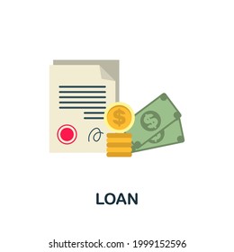 Loan icon. Flat sign element from credit collection. Creative Loan icon for web design, templates, infographics and more