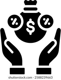 Loan Icon Glyph Vector Illustration