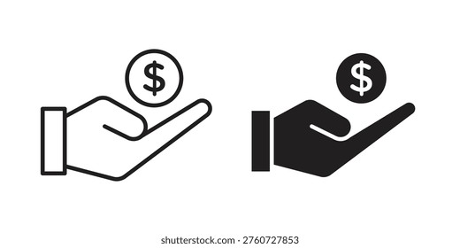 loan icon Line Design Vector Illustration. Solid Black icons