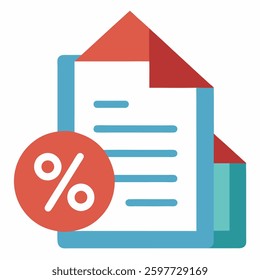 Loan Icon on Paper with Dollar Symbol and No Text on White Background