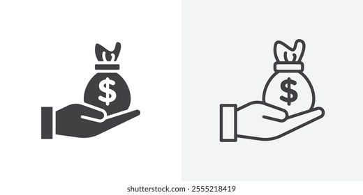 Loan icon. outlined vector style.