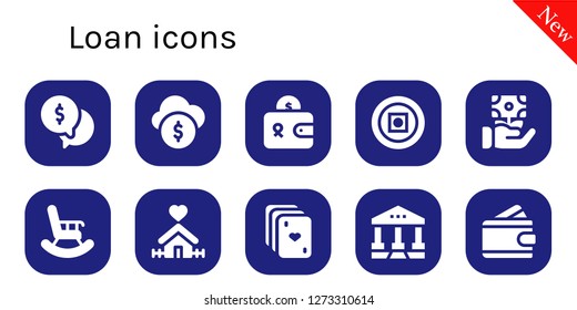  loan icon set. 10 filled loan icons. Simple modern icons about  - Money, Funds, Wallet, Retirement, Home, Cards, Courthouse