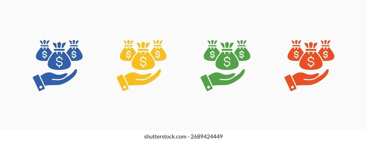 Conjunto de ícones de empréstimo Cor Coleção de estilos múltiplos