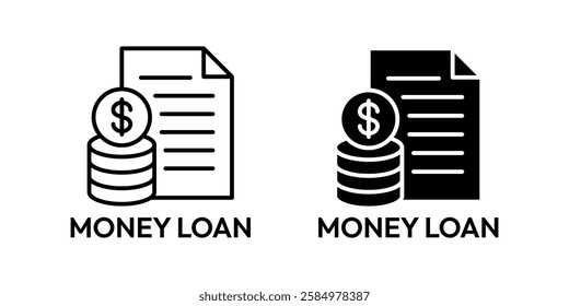 Loan icon set. Containing loan education, house, personal, business, money icons. Personal finance icons. Vector illustration.