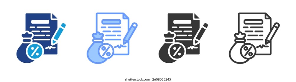 Loan icon set multiple style collection