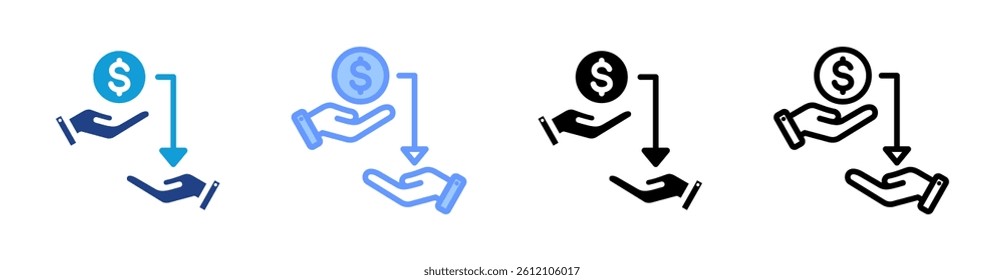 Loan icon set multiple style collection