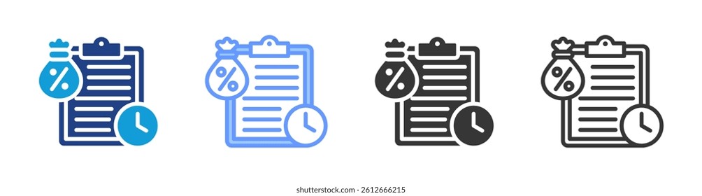 Loan icon set multiple style collection