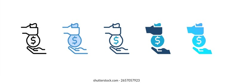 Loan icon set multiple style collection
