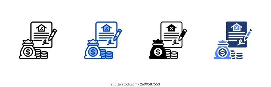 Loan icon set multiple style collection