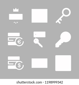loan icon set. vector set about money, key, euro and dollar icons set.