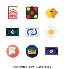 loan icon set. vector set about money, percentage, piggy bank and contract icons set.