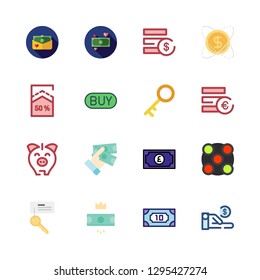 loan icon set. vector set about ar camera, key, dollar and investment icons set.