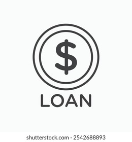 Loan icon in thin black lines