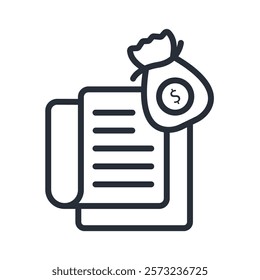 loan icon. vector.Editable stroke.linear style sign for use web design,logo.Symbol illustration.