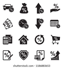 Loan Icons. Black Flat Design. Vector Illustration. 