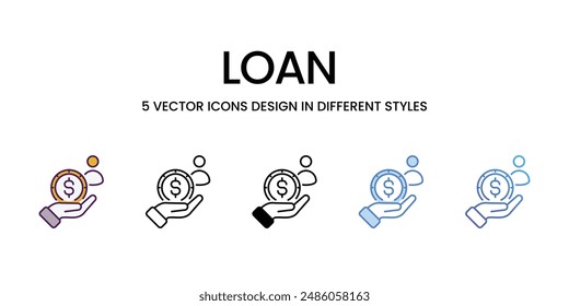 Loan Icons different style vector stock illustration