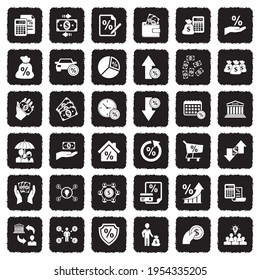 Loan Icons. Grunge Black Flat Design. Vector Illustration.