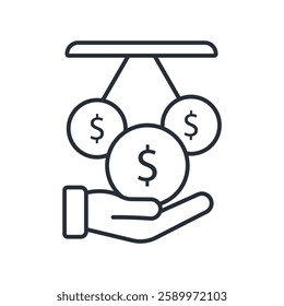 Loan icons isolated on White Background. Flat style design
