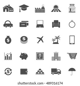 Loan icons on white background, stock vector